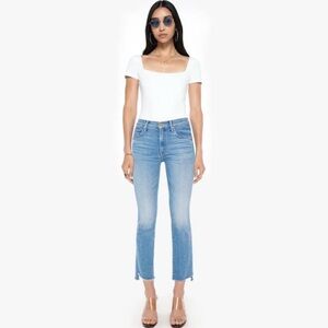 MOTHER Insider Crop Step Fray Denim Jeans in Size 26